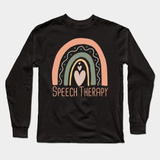 Cute Floral Speech Therapy / Cute Speech Language Pathologist Gift / Colored Heart Long Sleeve T-Shirt